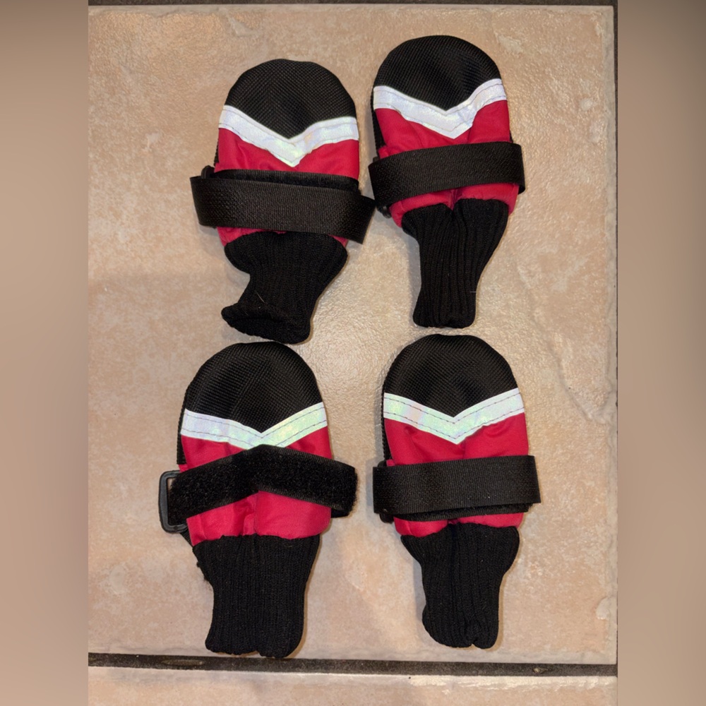 Pink and Black Dog Boots - brand new never used